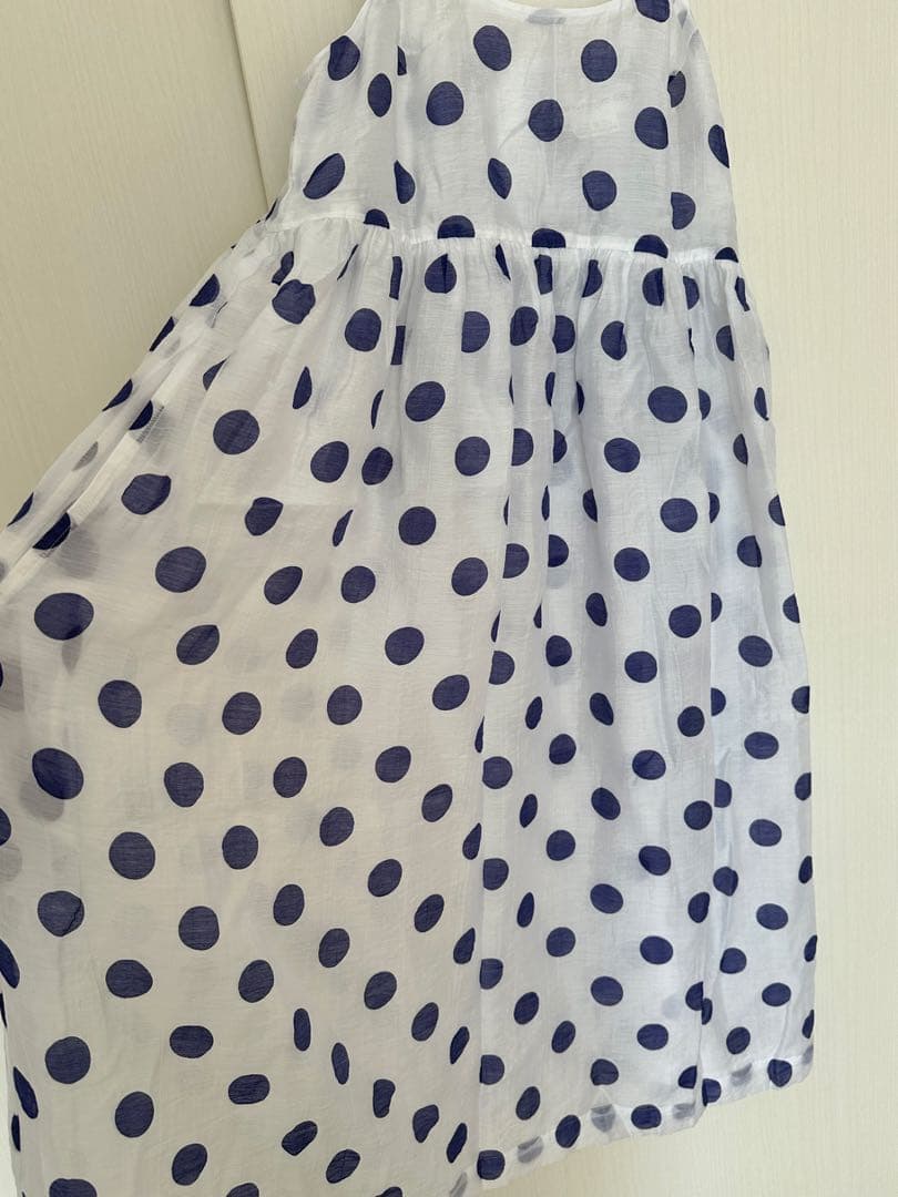 COMME des GARÇONS ドット ギャザー ロングワンピース S