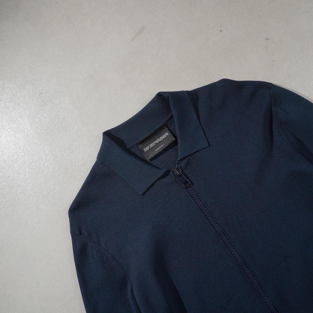 EMPORIO ARMANI ダブルジップニットジャケット 紺/FZ61