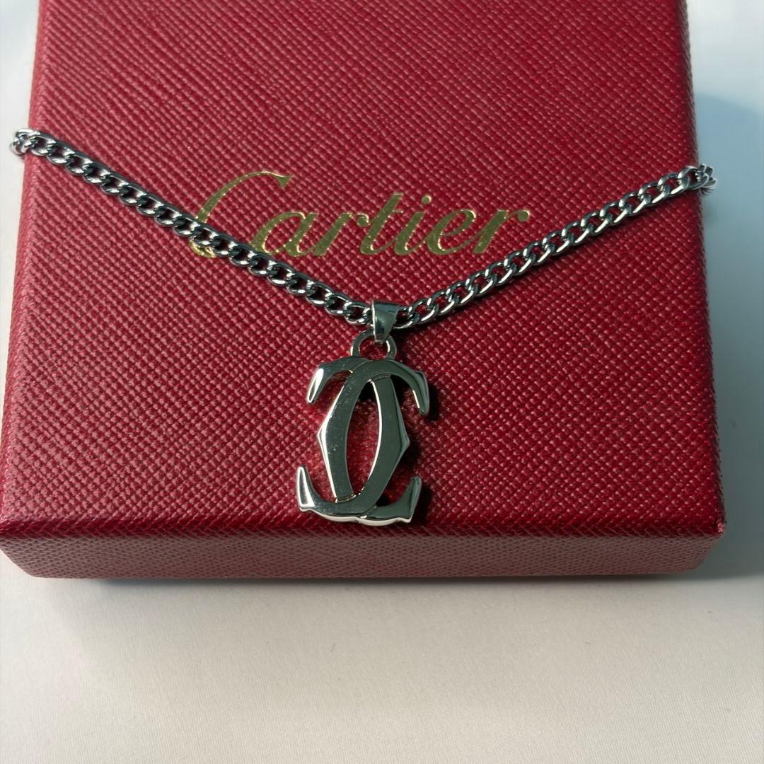 【美品】Cartier カルティエ ダブルシー チャーム&ネックレス 刻印あり