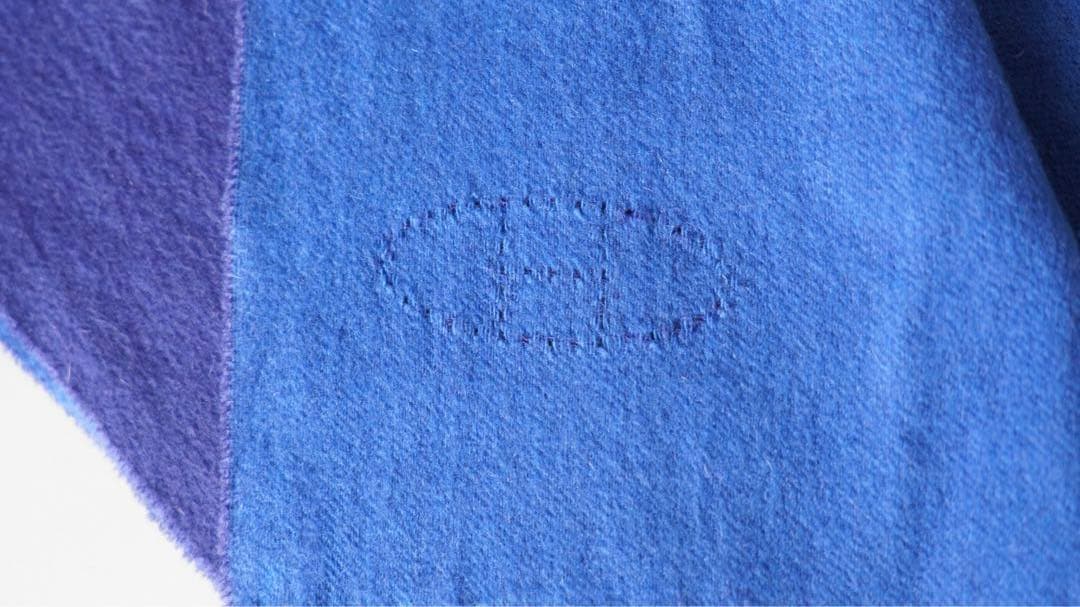 【希少】HERMES エルメス　エヴリン　カシミヤ100% マフラー　バイカラー