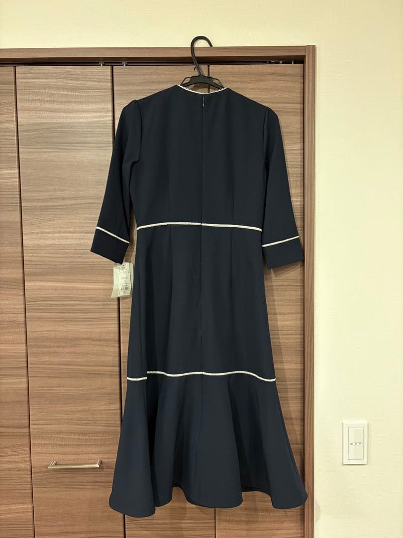 【CELFORD セルフォード】ネイビー ひざ丈ワンピース CWF0234103