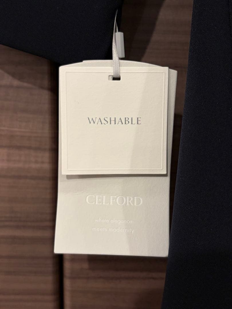 【CELFORD セルフォード】ネイビー ひざ丈ワンピース CWF0234103