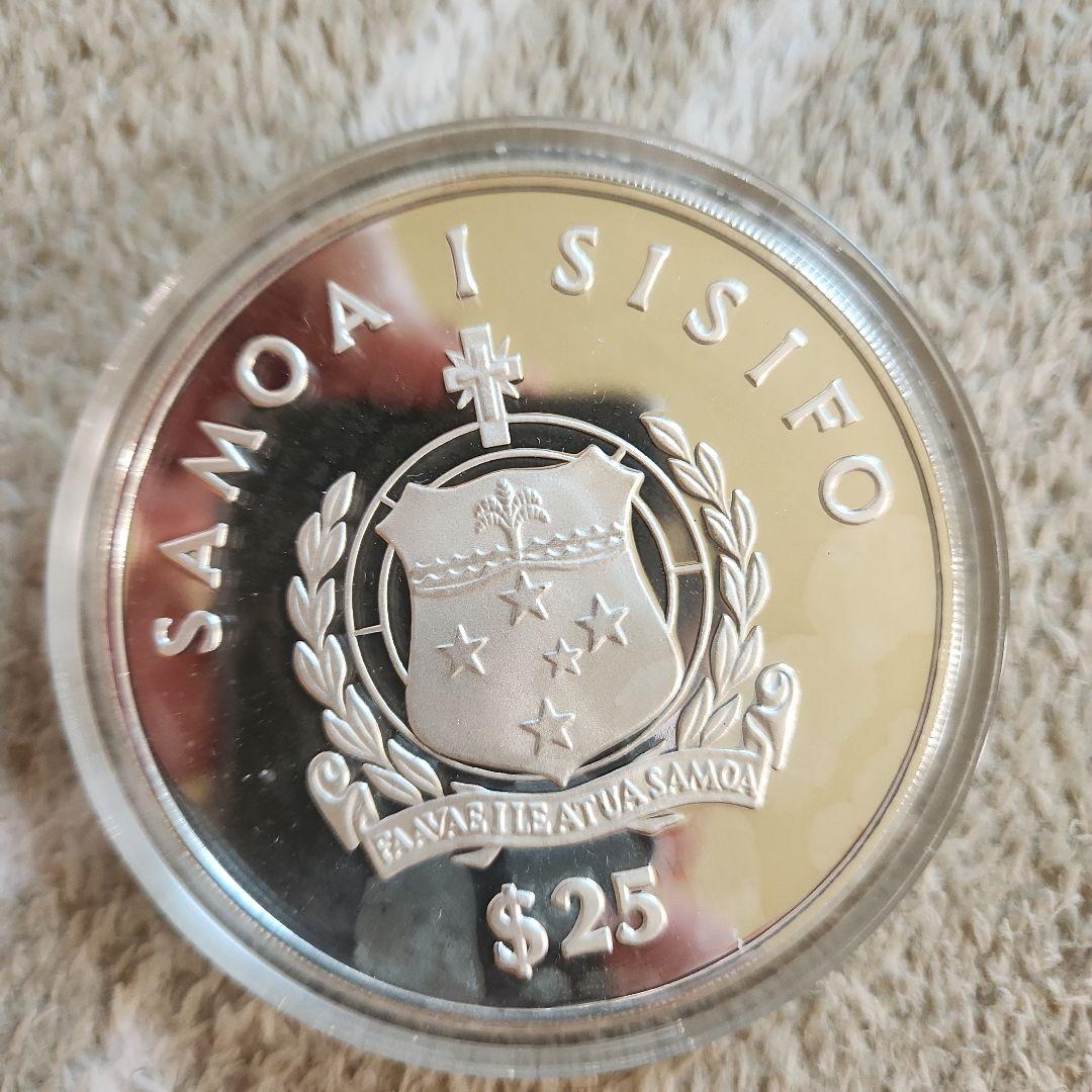 大型銀貨サモア コンチキ号　5トロイオンス銀貨　1986年