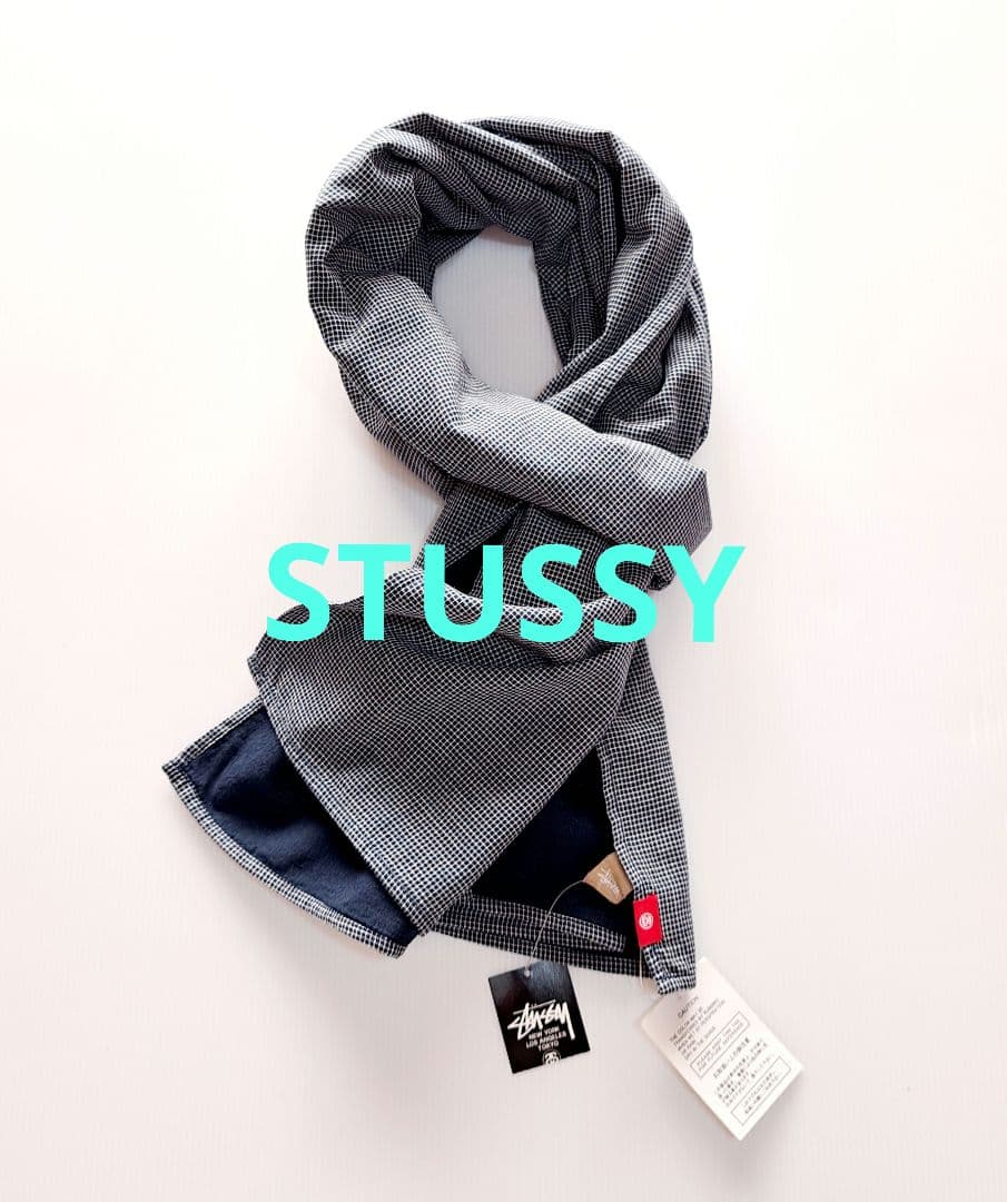 STUSSY　ステューシー　チェックストール　1ヵ所織り傷有り