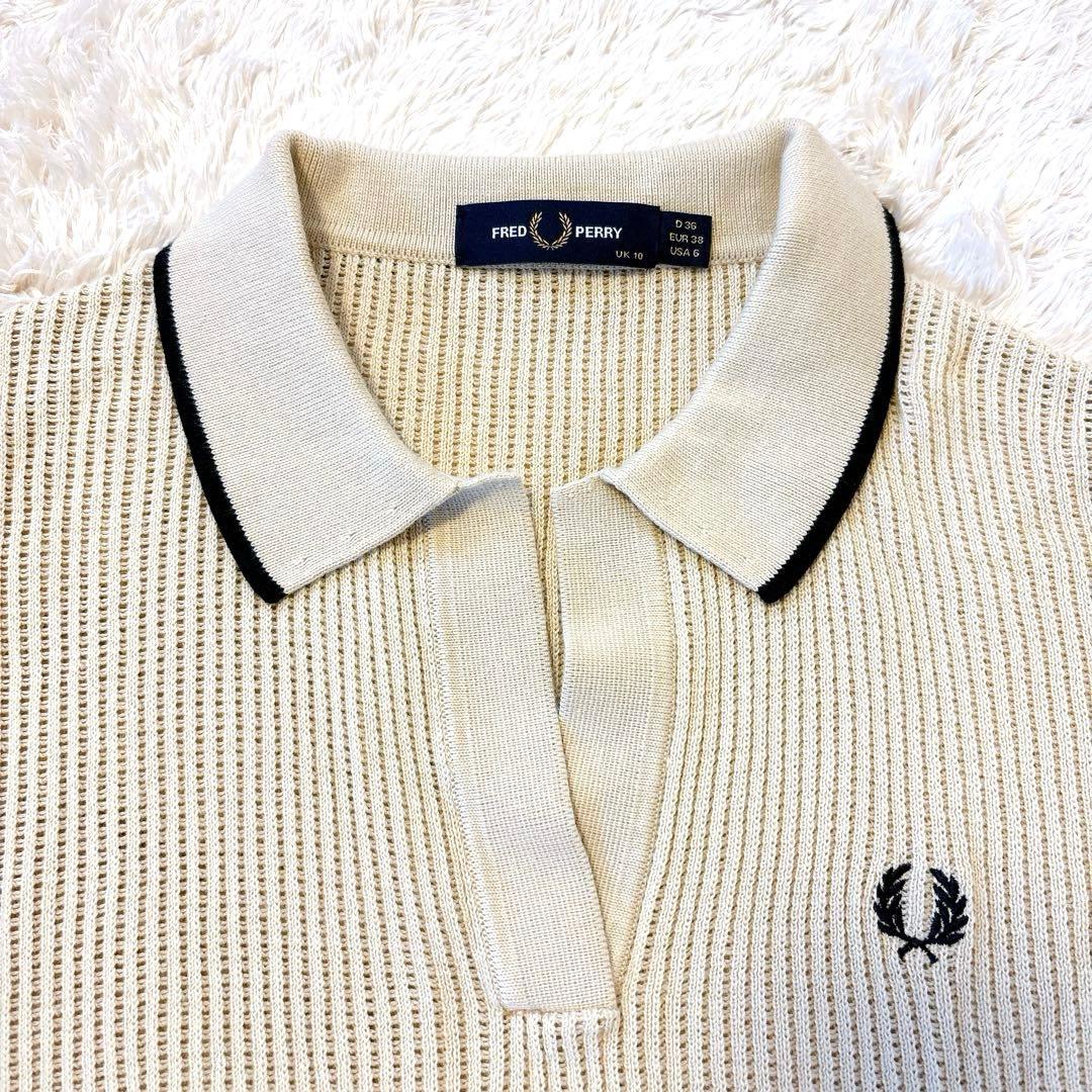25年春夏新作　フレッドペリー　オープンカラーメッシュニットシャツ 半袖