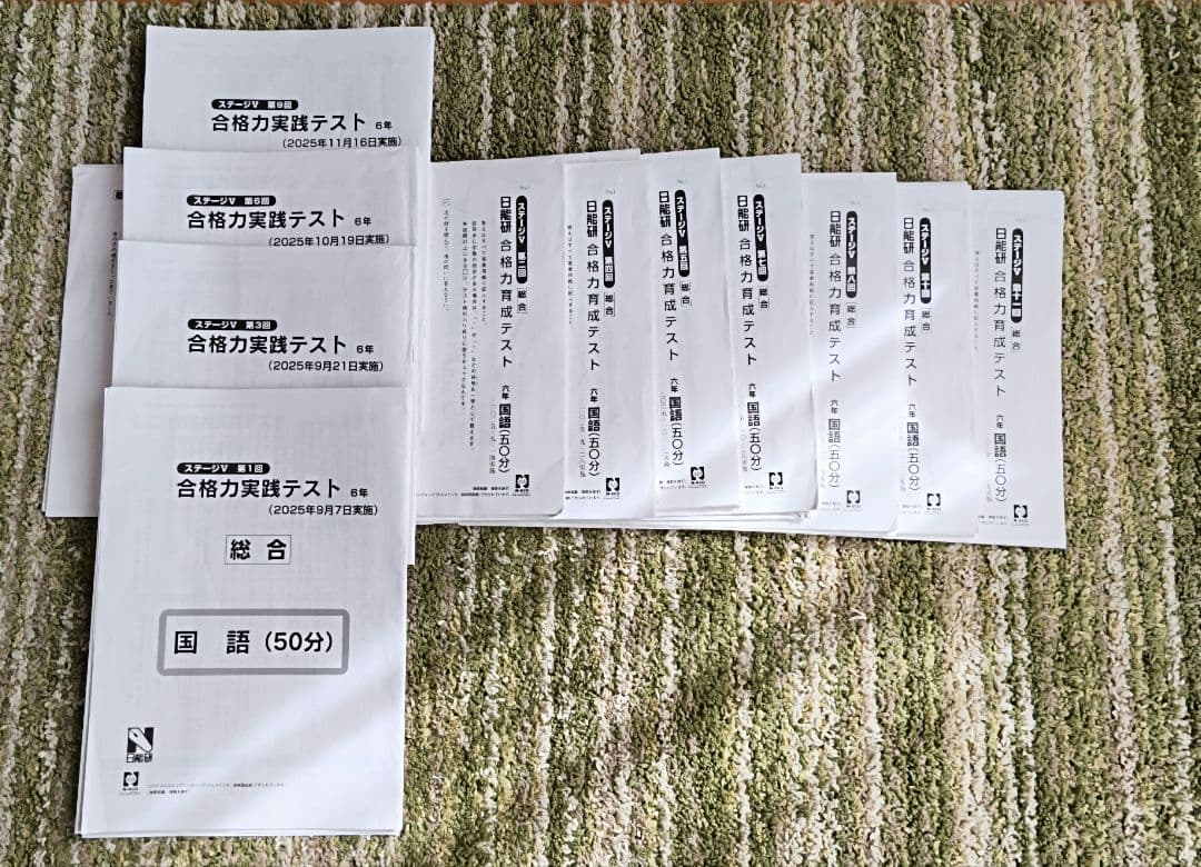 日能研　2025年度6年　後期ステージV 合格力育成、実践テスト　11回分