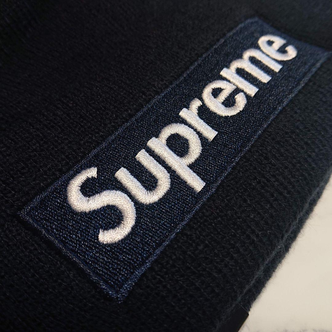 【新品】Supreme New Era Box Logo Beanie ネイビー