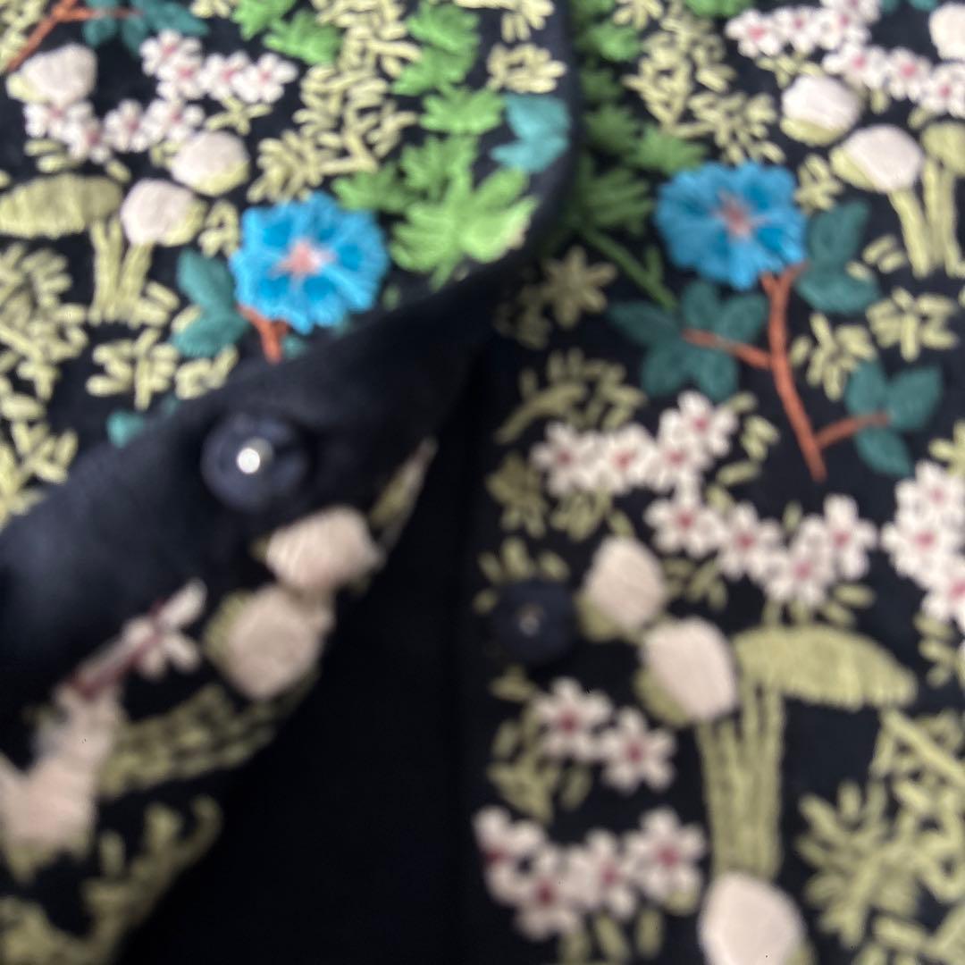 未使用タグ付　Sybilla シビラ　長袖　カーディガン　黒　刺繍