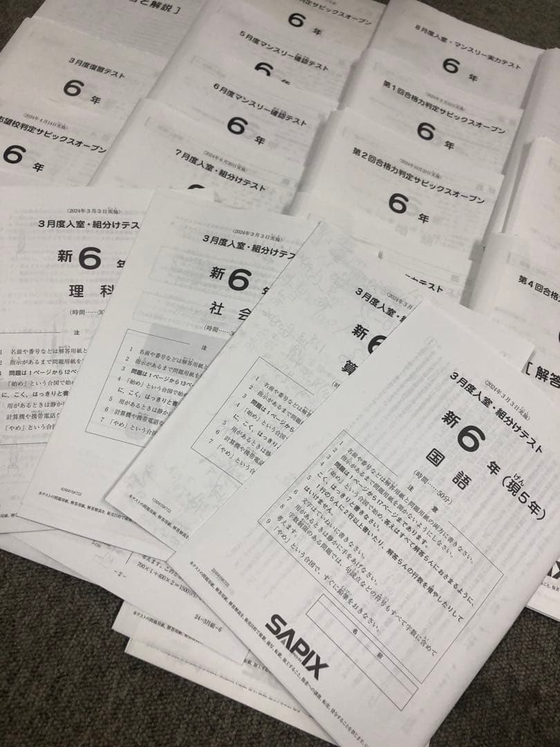 サピックス6年　2024年度版 マンスリーテスト17回　中古