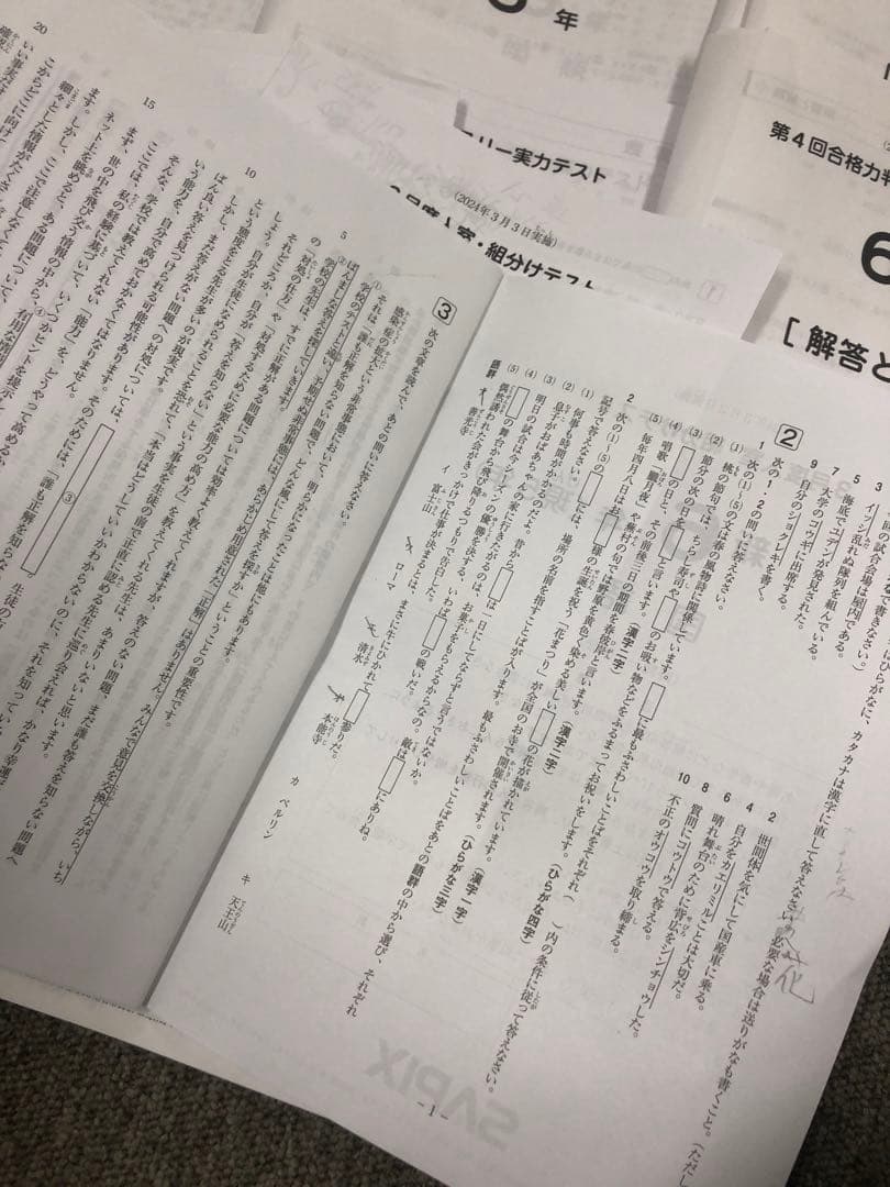 サピックス6年　2024年度版 マンスリーテスト17回　中古