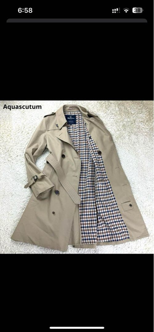 Aquascutum ベージュ トレンチコート　40 XL