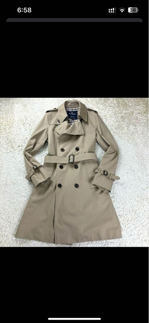 Aquascutum ベージュ トレンチコート　40 XL