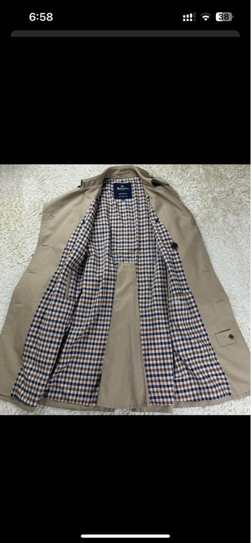 Aquascutum ベージュ トレンチコート　40 XL