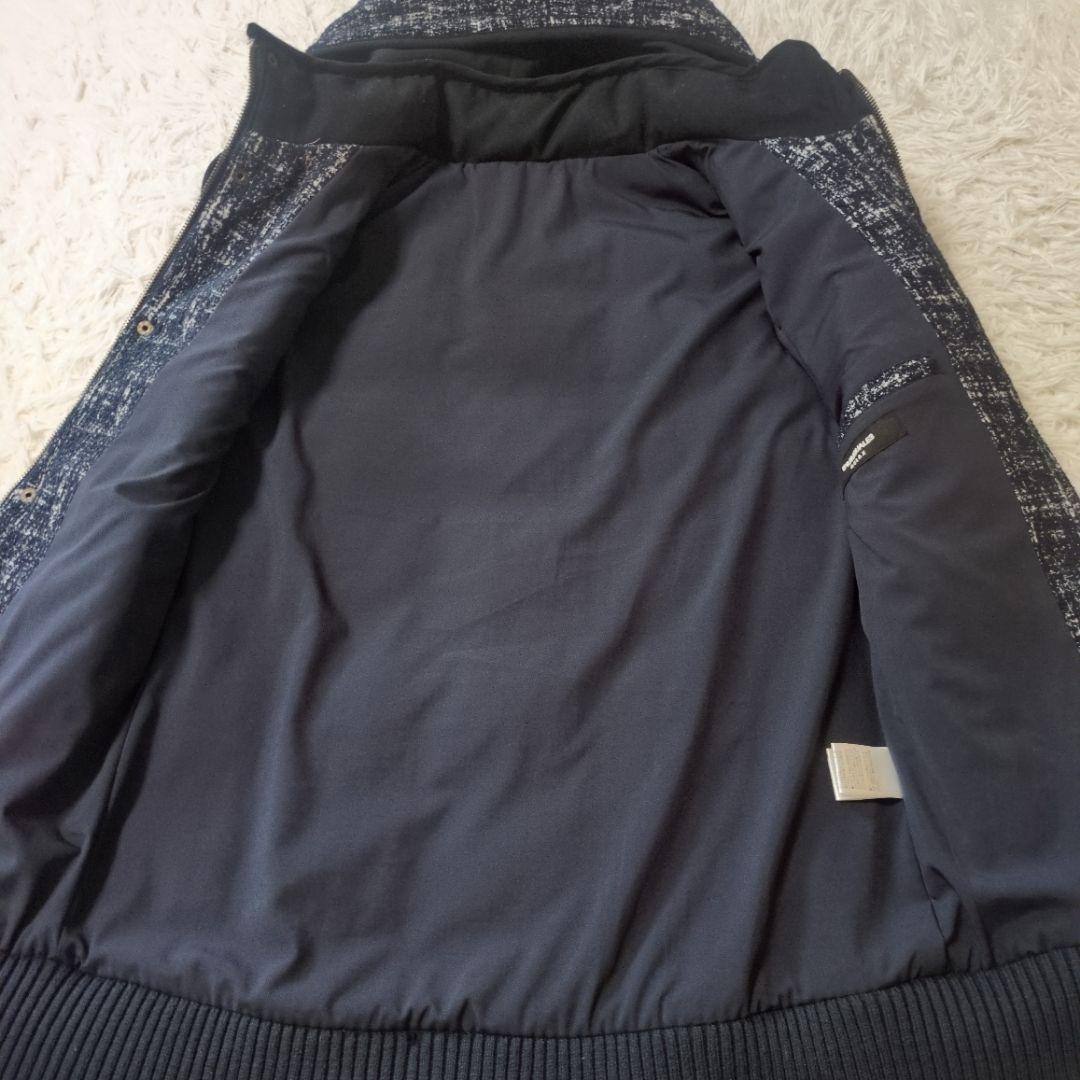 1PIU1UGUALE3 RELAX　ストレッチツイード　ダウンベスト　青系