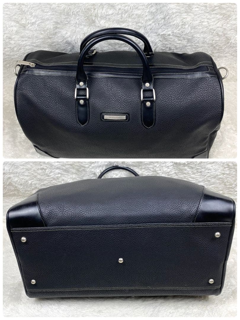 美品✨ピエールカルダン 2wayボストンバッグ シボ革　ブラック　オールレザー
