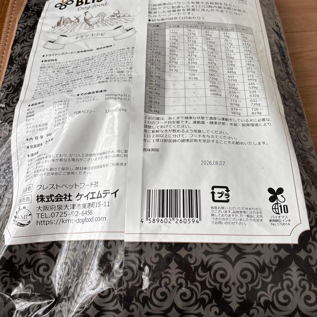 ドッグフード　BLISMIX 6k 新品未使用