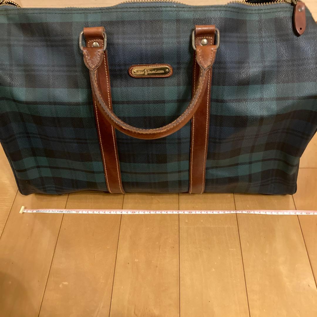 チェック柄ボストンバッグ