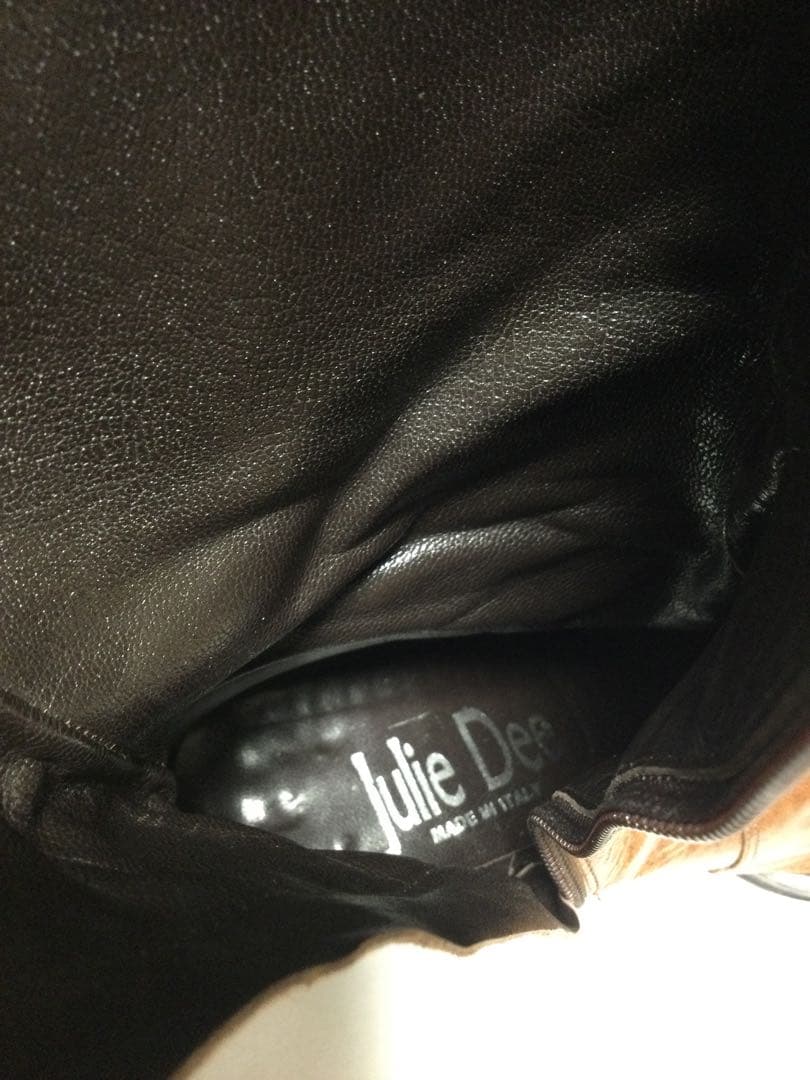 【Julie Dee】ミドルブーツ　6.5cmヒール　本革ITALY製　ブラウン