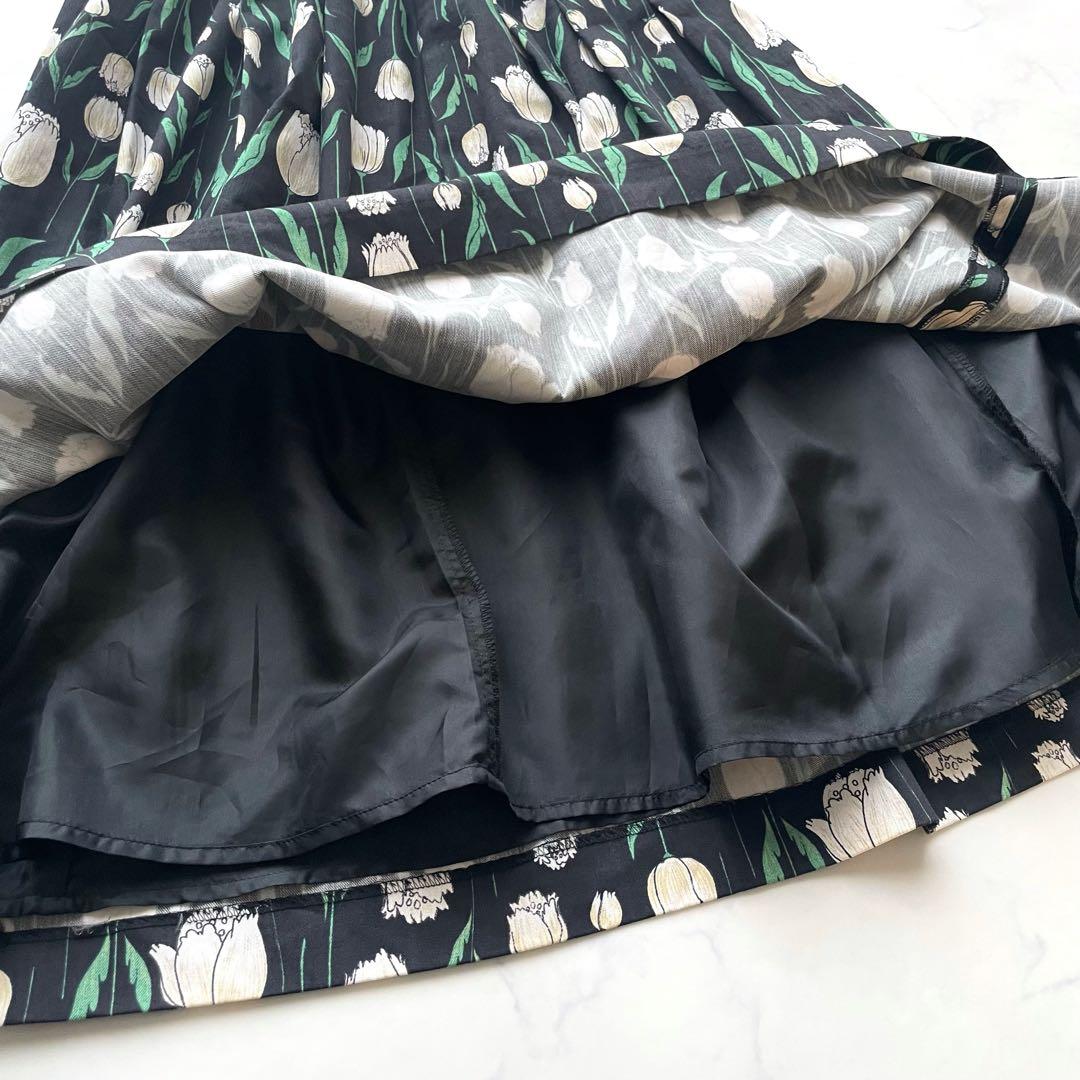極美品　フランシュリッペ フレアロングスカート　FL5 大きいサイズ　花