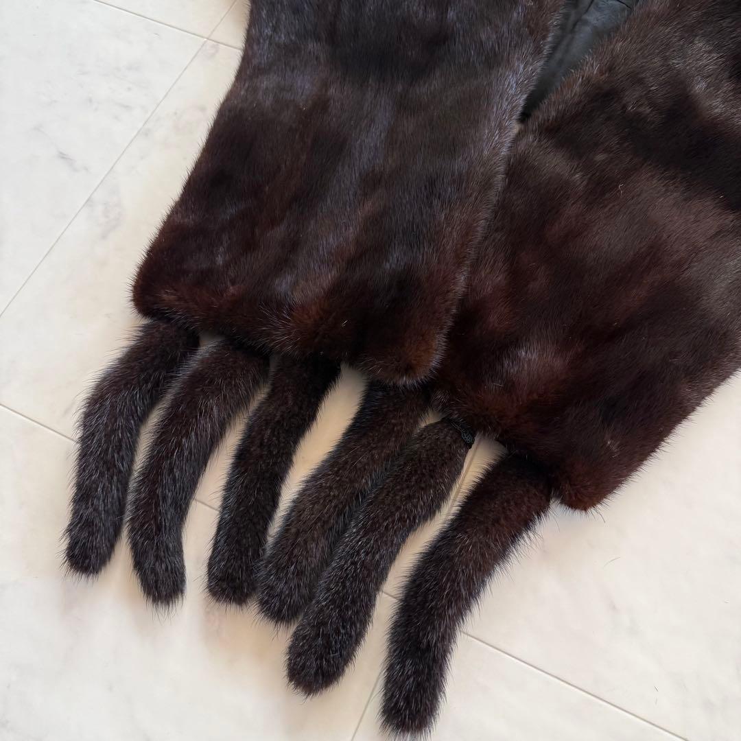 ブラックグラマ ミンク エンバ ショール ストール リアルファー 毛皮 毛並み◎