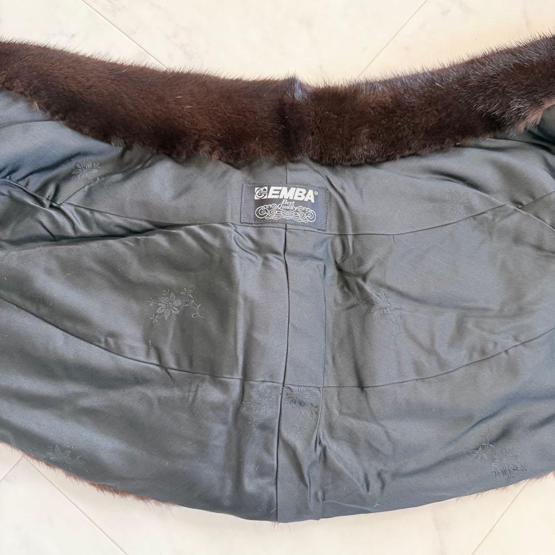 ブラックグラマ ミンク エンバ ショール ストール リアルファー 毛皮 毛並み◎