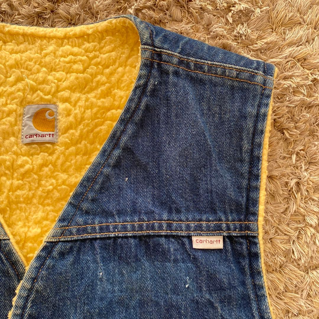 カーハート　80s デニム　ボア　ベスト