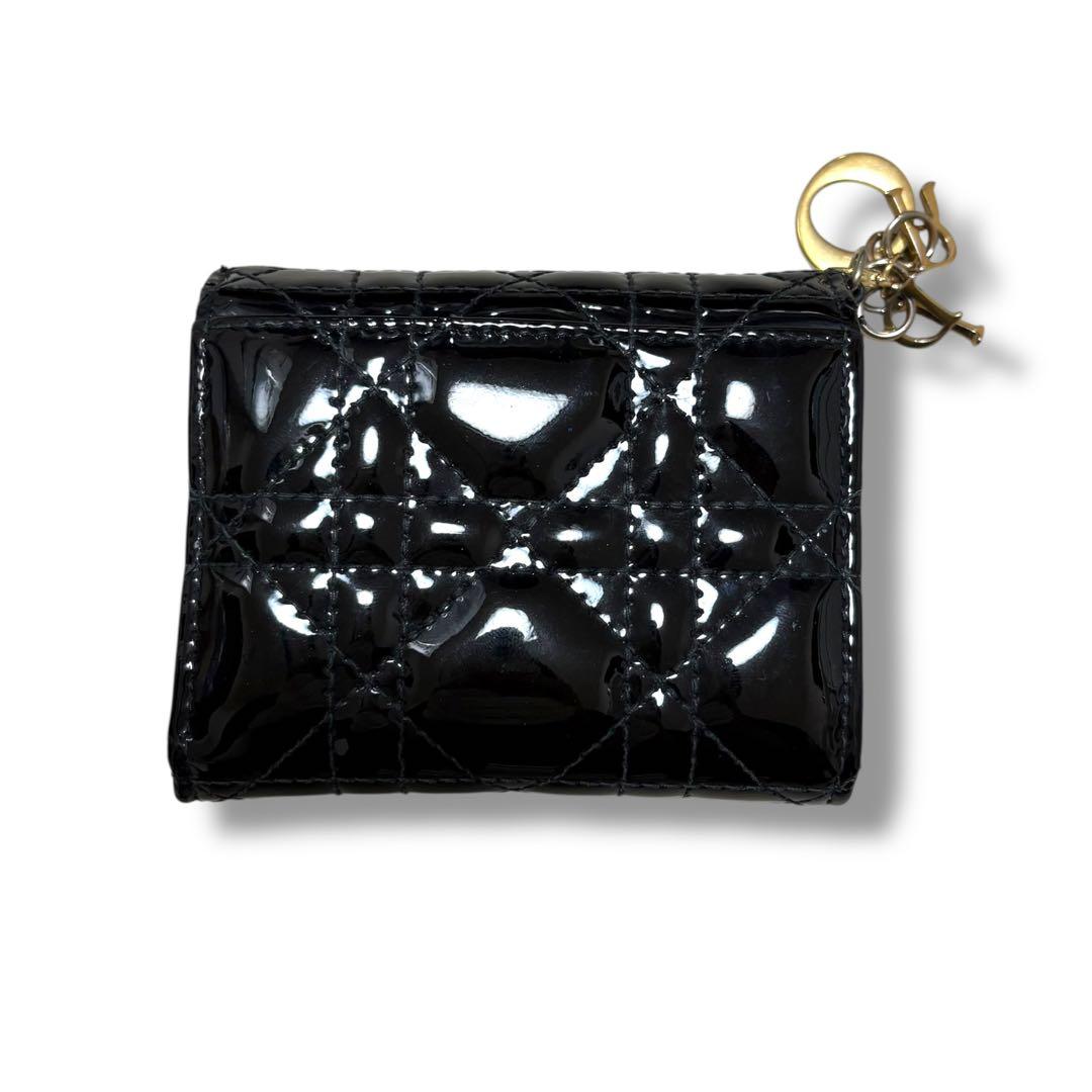 Christian Dior ロータスウォレット 三つ折り財布 エナメル