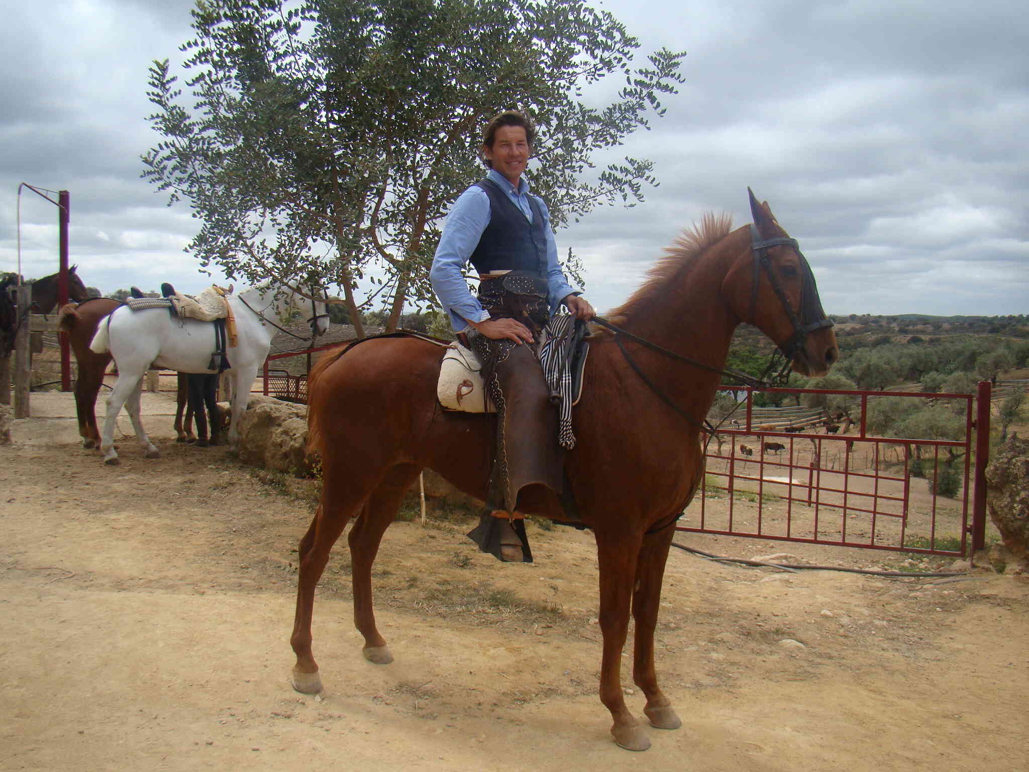 Hombre montando un caballo